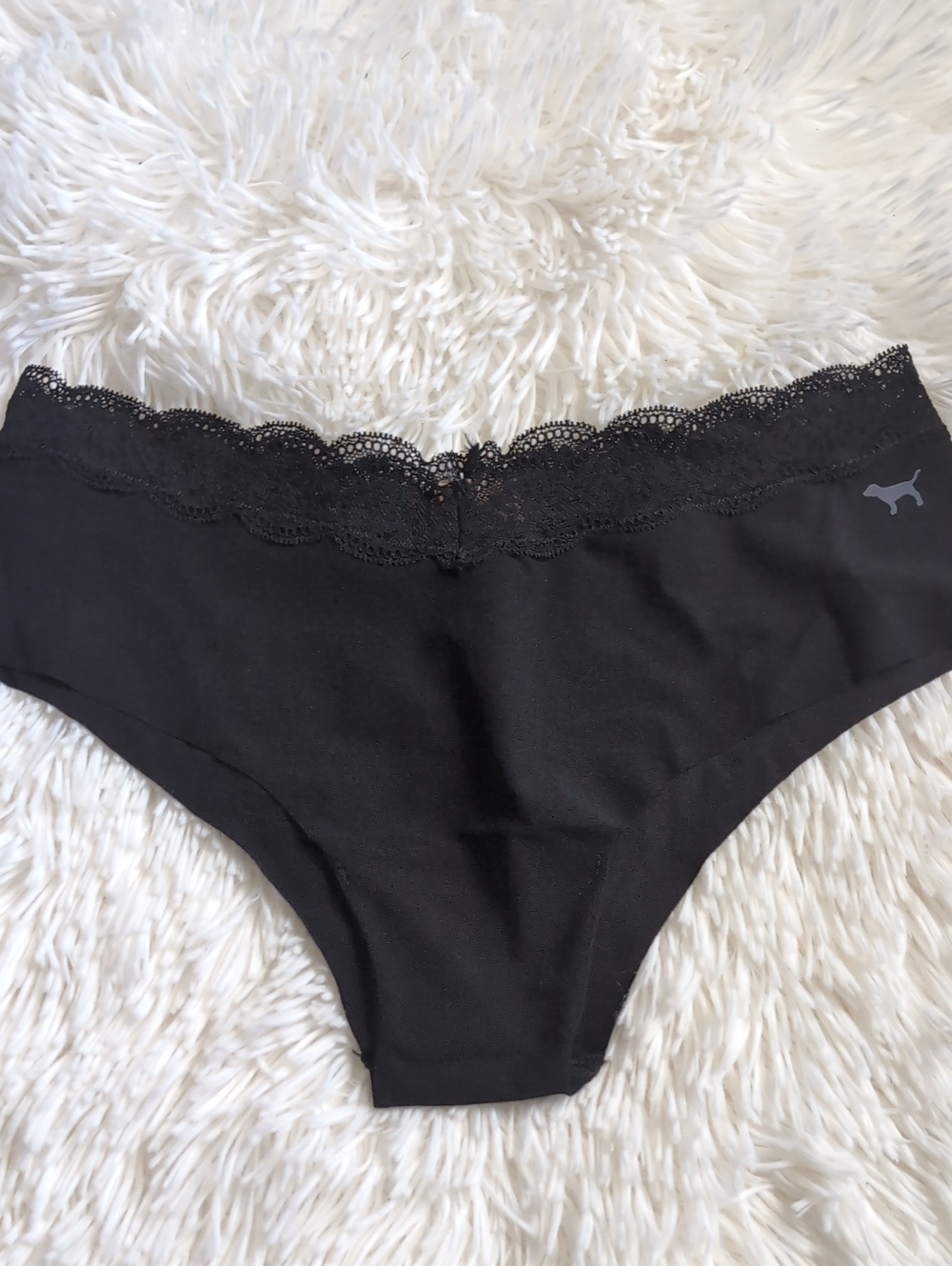 🌸 3 FOR $15 🌸 PINK Victoria's Secret Black Lace-Trim Cheekster